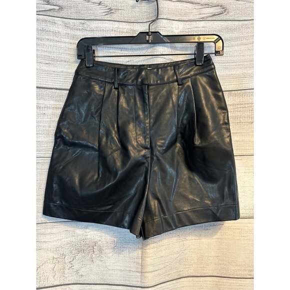 NWOT Moodie Black Faux Leather Shorts Size S - Picture 1 of 3